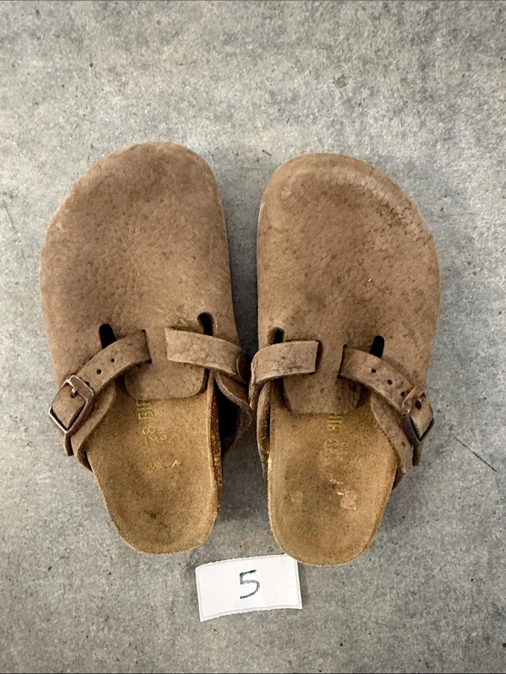 Birkenstock Kids Brown Suede Slip-On Clogs with Buckle